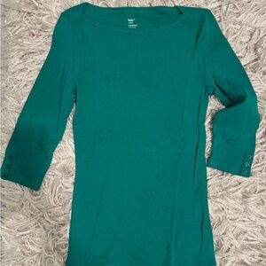 New GAP Women's 3/4 Sleeve Teal Top